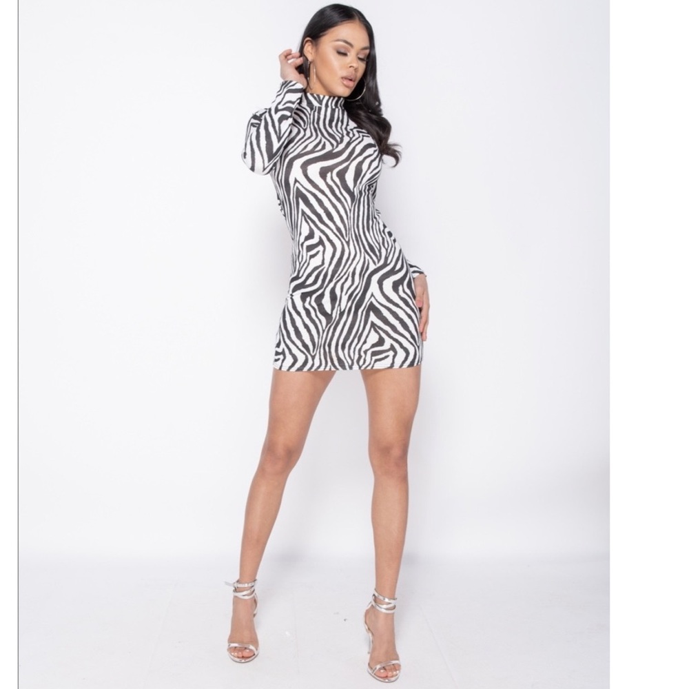 Zebra print bodycon dress